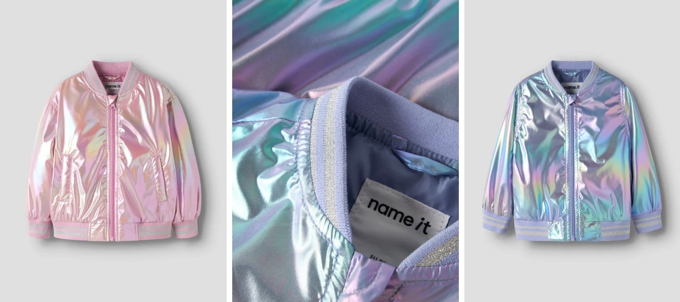 Bomberjakke fra Name It med shiny udtryk