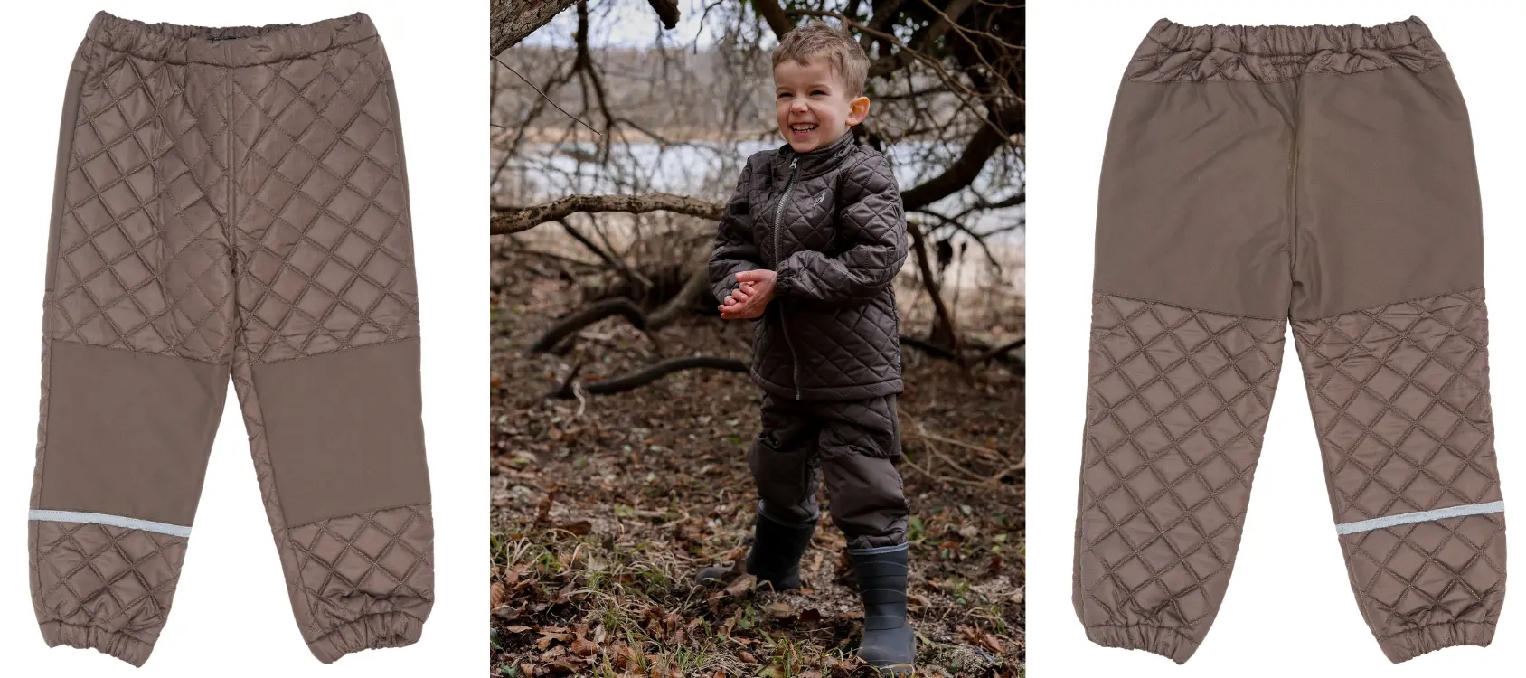 Mikk-line termotøj sæt med forstærkninger på knæ og numse til leg i sandkasse m.m.