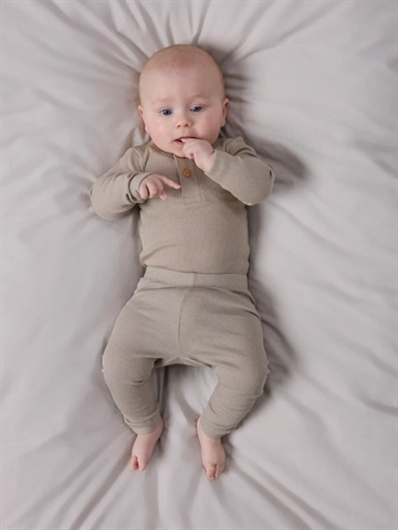 Name It Kortærmet Body - Kab - Knapper - Pure Cashmere - i beige