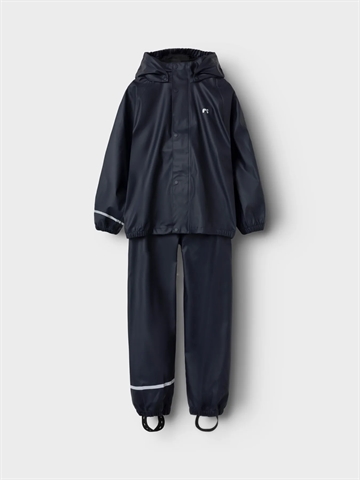 Name It Regntøj - NknDry10 Rain Set - Dark Sapphire - i mørkeblå - vandtæt med højt vandsøjletryk på 10.000 mm