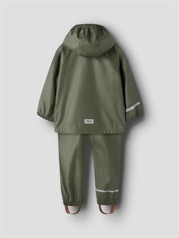 Name It Regntøj - NknDry10 Rain Set - Thyme - i grøn - vandtæt med højt vandsøjletryk på 10.000 mm