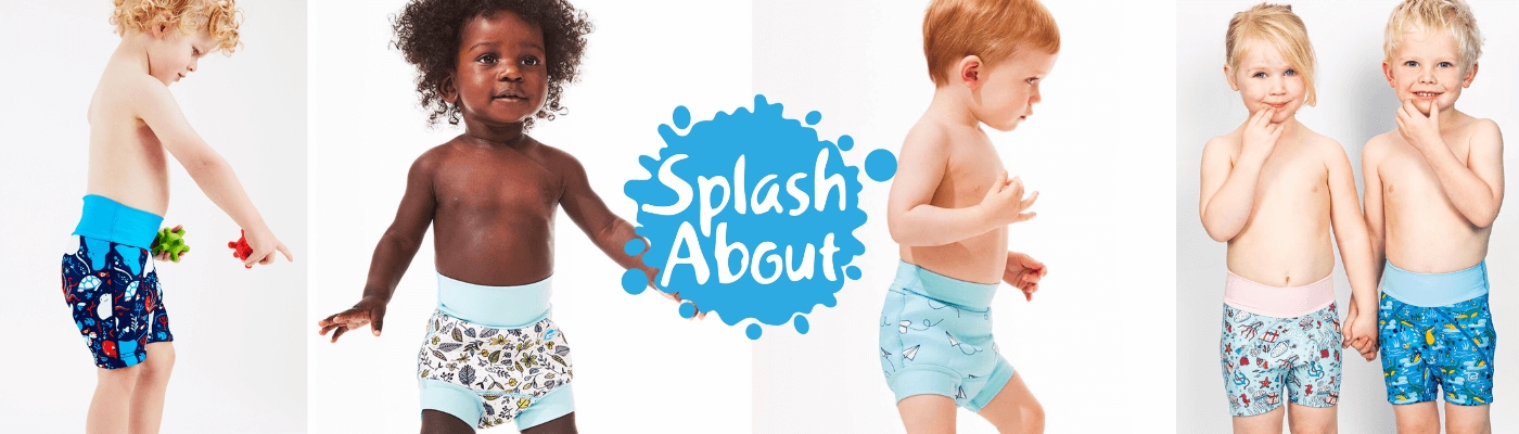 Splash About størrelsesguide - guide til den rigtige størrelse Happy Nappy blebadebukser og Splash About badebukser